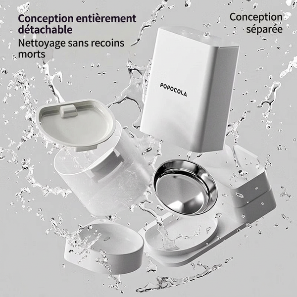Fontaine Thermostatique & Distributeur Automatique 2-en-1 pour Chat – 3,3 L + 2 L, Sans Fil