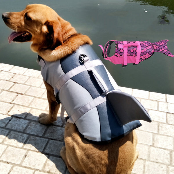 Gilet de Sauvetage pour Chien – Édition Requin & Sirène, Flottaison Sécurisée, Poignée Dorsale