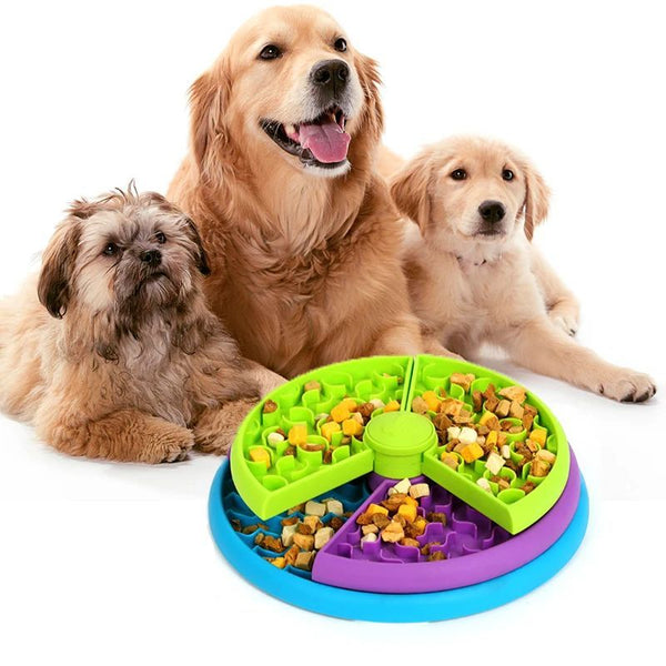 Bol Ralentisseur Tournant pour Chien – 3 Niveaux Démontables, Anti-Glouton, Sans BPA