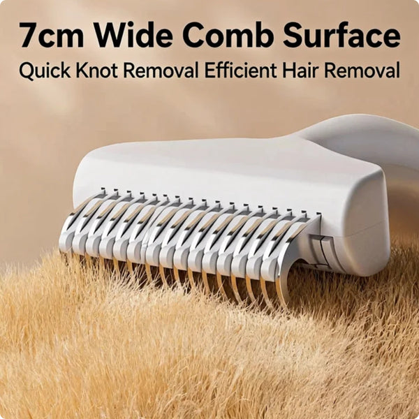 Pet Dematting Comb For Cats Dogs, Self Cleaning Deshedding Brush With Stainless Steel Blades, 26 Angle Undercoat Rake For Removing Loose Hair And Tangles, Grooming Tool For Long Short Haired Pets
