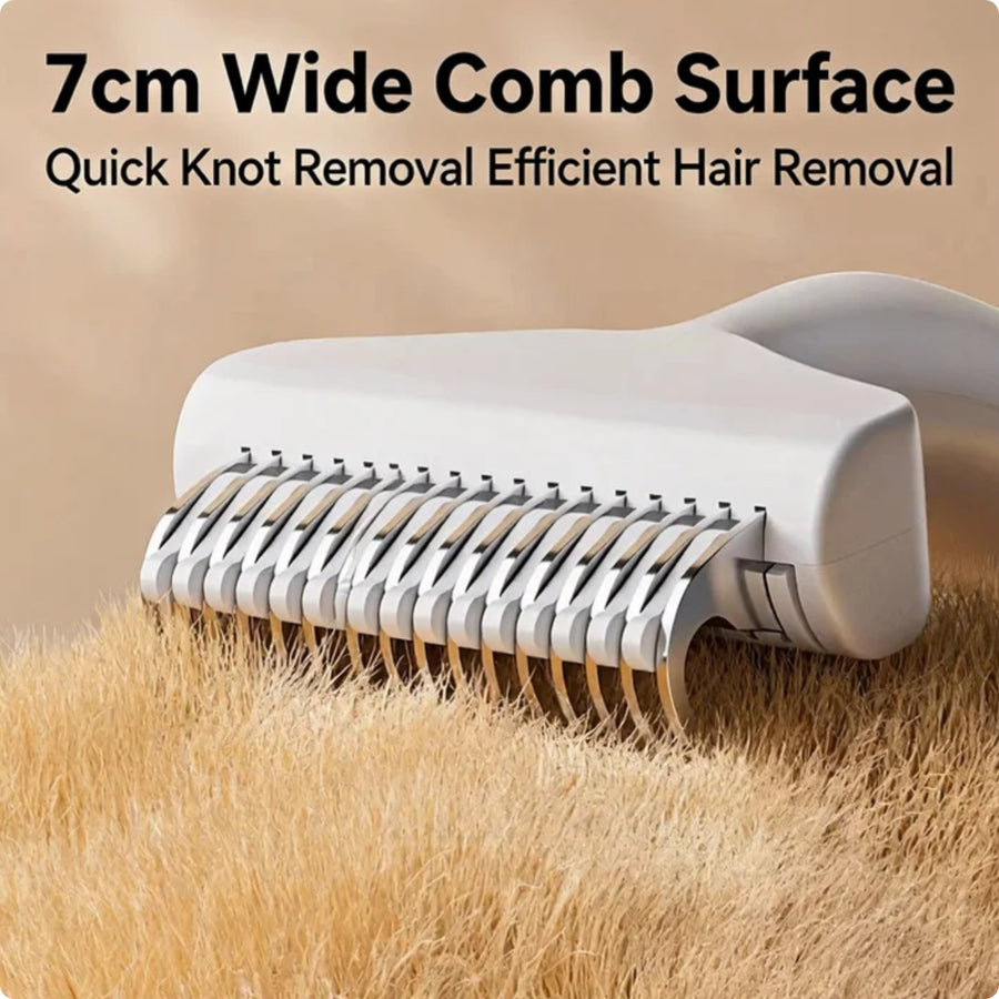 Pet Dematting Comb For Cats Dogs, Self Cleaning Deshedding Brush With Stainless Steel Blades, 26 Angle Undercoat Rake For Removing Loose Hair And Tangles, Grooming Tool For Long Short Haired Pets