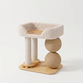 Arbre à Chat Design Scandinave – Nid Perché Moelleux, Griffoirs Sisal, Jeu Interactif