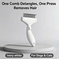 Pet Dematting Comb For Cats Dogs, Self Cleaning Deshedding Brush With Stainless Steel Blades, 26 Angle Undercoat Rake For Removing Loose Hair And Tangles, Grooming Tool For Long Short Haired Pets