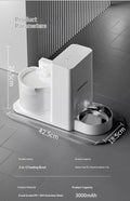 Fontaine Thermostatique & Distributeur Automatique 2-en-1 pour Chat – 3,3 L + 2 L, Sans Fil