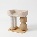 Arbre à Chat Design Scandinave – Nid Perché Moelleux, Griffoirs Sisal, Jeu Interactif