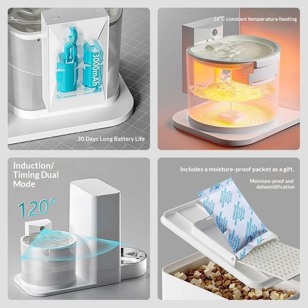 Wireless Thermostatic Cat Water Dispenser With 2-in-1 Drinking Feature