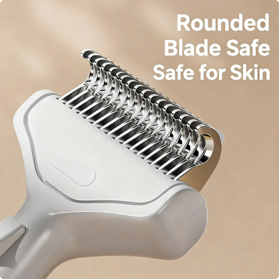 Pet Dematting Comb For Cats Dogs, Self Cleaning Deshedding Brush With Stainless Steel Blades, 26 Angle Undercoat Rake For Removing Loose Hair And Tangles, Grooming Tool For Long Short Haired Pets